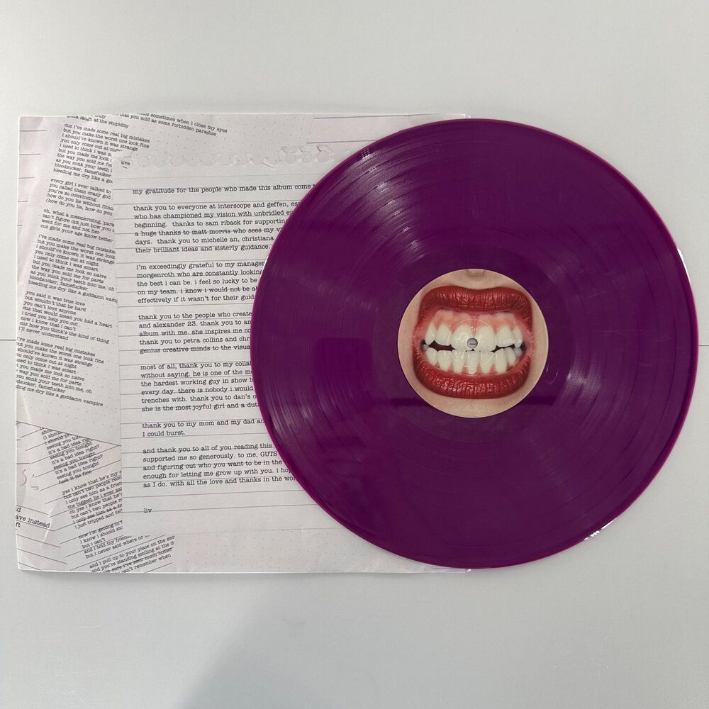 Olivia Rodrigo GUTS Purple Colored Vinyl LP 2023 Geffen Records # 110